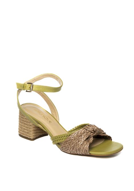 Sandalo rafia verde MISS UNIQUE | 2502PEL/CORDA-COMB.2